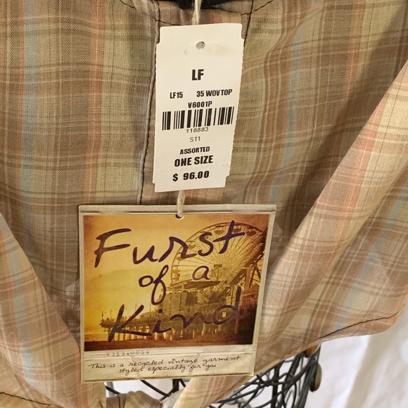 Furst Of A Kind plaid tie front blouse one size - Picture 10 of 13